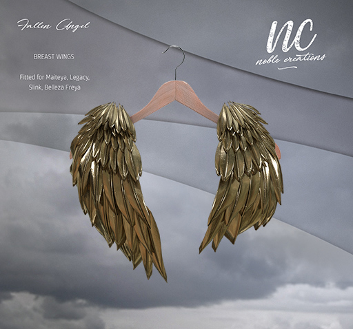 Second Life Marketplace - [NC] - Fallen Angel Wings Breast (Gold)